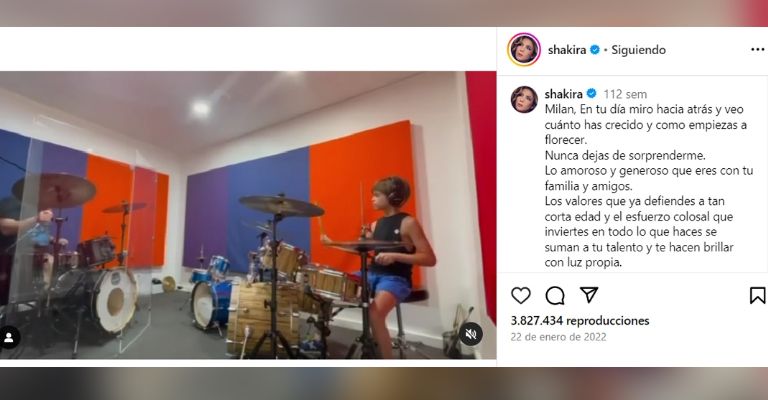 Milán debuta en la música con banda de rock y Shakira lo apoya en todo momento