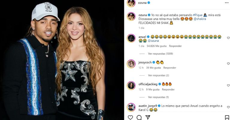Ozuna se proclama team Shakira y destroza a Piqué y Clara Chía