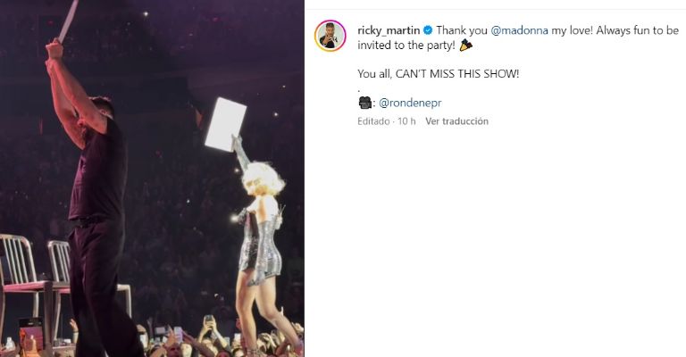 Ricky Martin aparece en The Celebration Tour de Maddona con candente baile