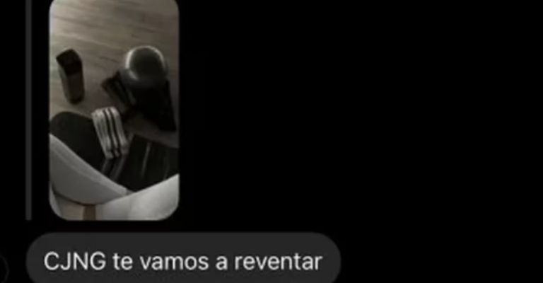 Captura de pantalla de mensaje con amenaza de muerte