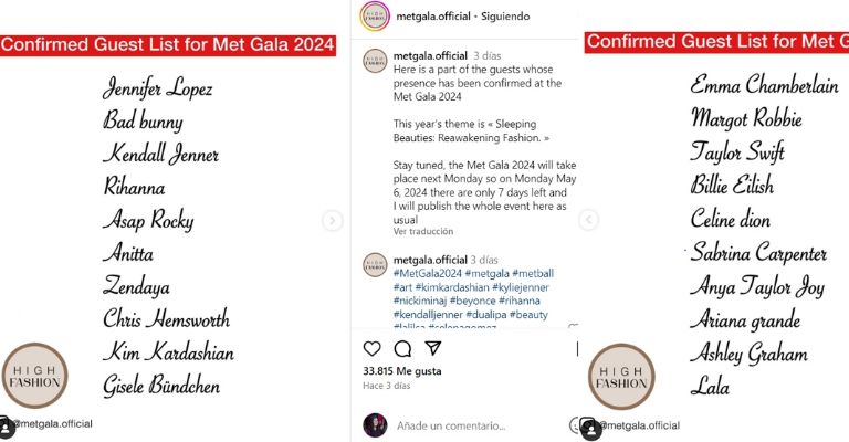 Met Gala 2024 tendrá a Taylor Swift, Bad Bunny y más según la lista de invitados al evento