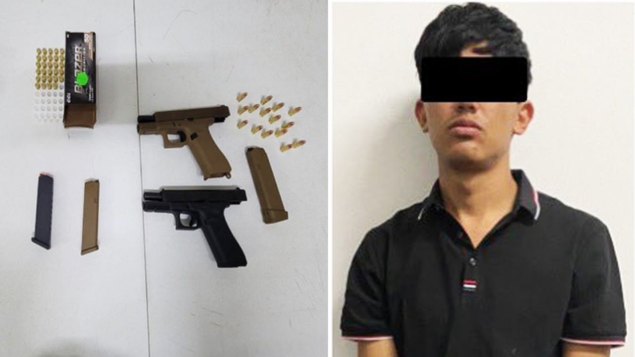 Sorprenden a pasajero de autobús en posesión de dos pistolas en carretera de Sonora