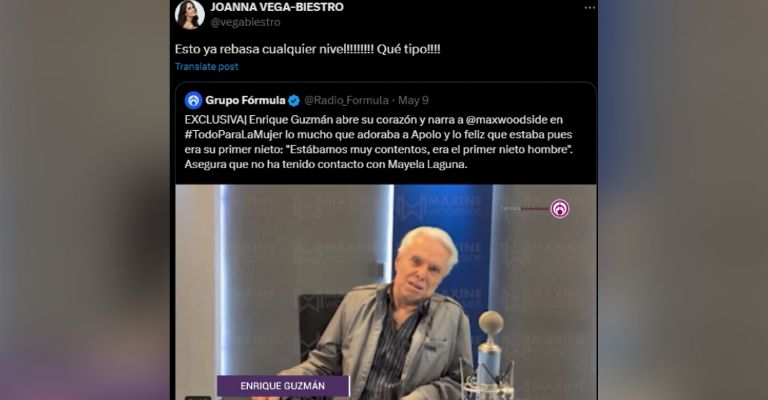 Joanna Vega Biestro se lanza contra Enrique Guzmán por comentarios racistas de su nieto
