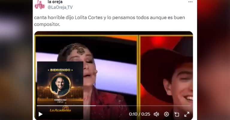 Lolita Cortés destroza a Espinosa Paz tras se nombrado juez de La Academia