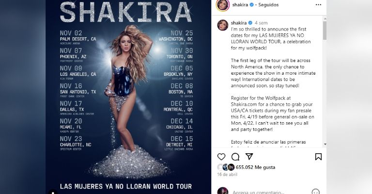 Shakira hace impactante anuncio sobre su gira Las Mujeres Ya No Lloran