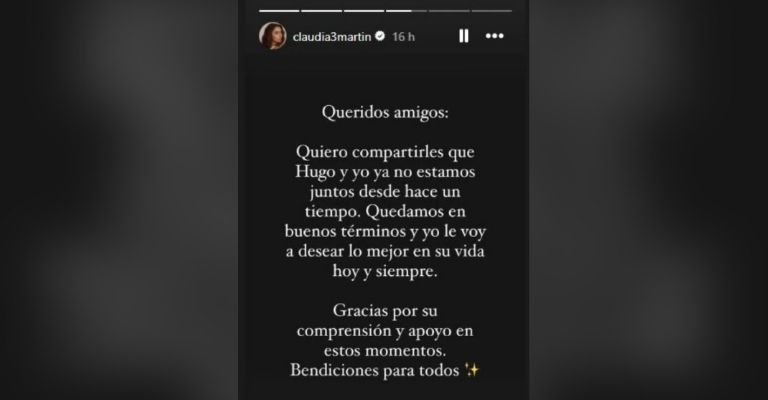 Claudia Martin anuncia separación de Hugo Catalán y habría un fuerte motivo
