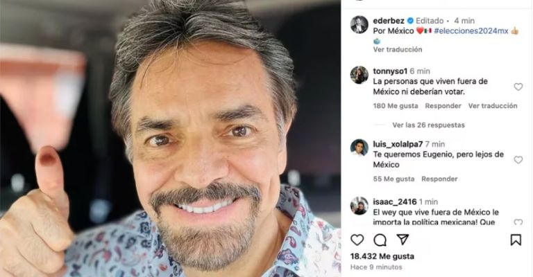 Eugenio Derbez presume que ha votado y lo destrozan por vendido e hipócrita