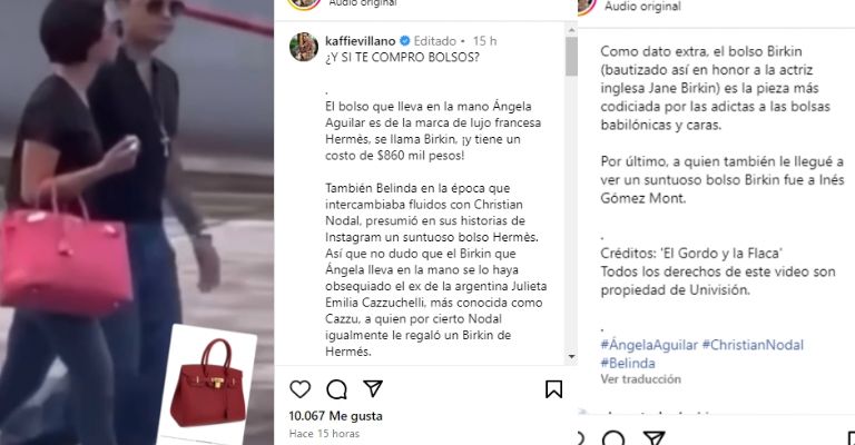 Christian Nodal le regala a Ángela Aguilar el mismo bolso que a Belinda y Cazzu
