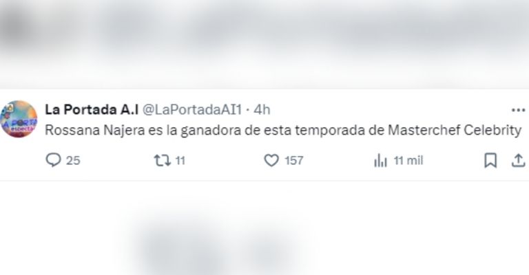 Rossana Najera sería la ganadora de MasterChef Celebrity según informes
