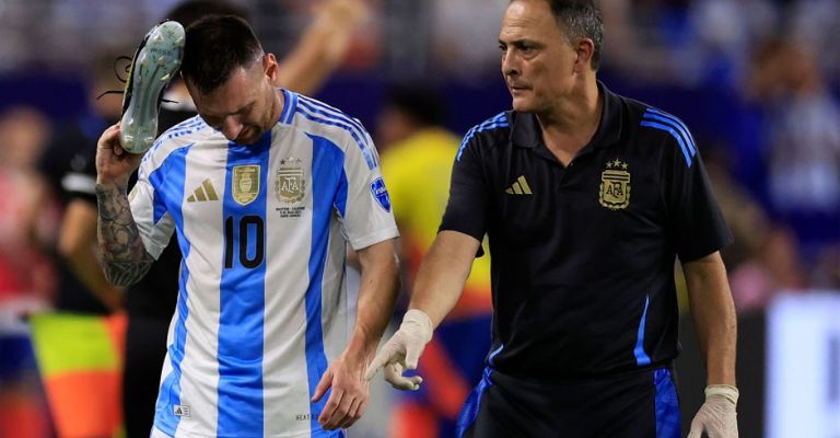 Messi salió lesionado