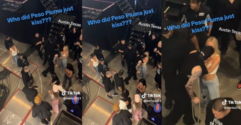 Peso Pluma besa a misteriosa mujer tras concierto