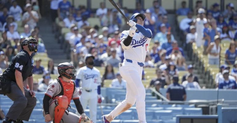 Ohtani pegó jonrón en contra de San Francisco