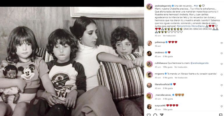 Andrea Legarreta le dedicó estas últimas palabras tras muerte de su madre, Isabel Martínez
