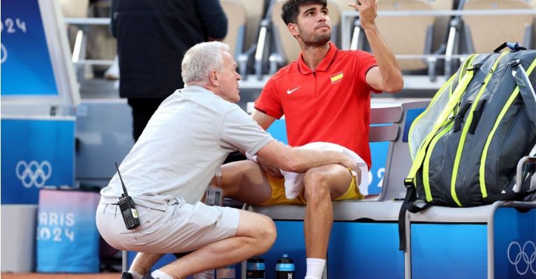 Alcaraz fue atendido por un doctor