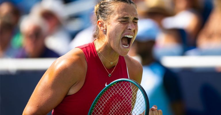 La bielorrusa festejó en grande su victoria