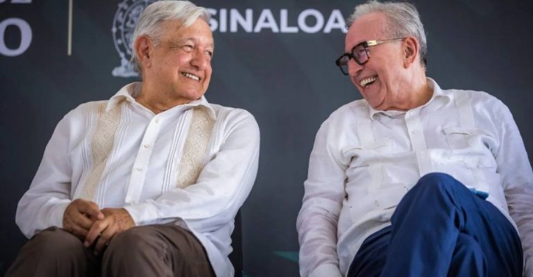 Rubén Rocha Moya junto al expresidente de México, Andrés Manuel López Obrador