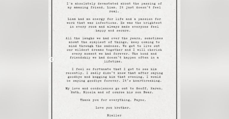 Niall Horan lamenta la muerte de Liam Payne