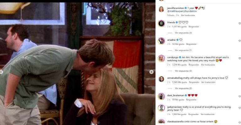 Jennifer Aniston así recuerda a Matthew Perry a un año de su muerte