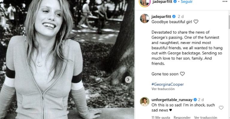 Georgina Cooper fallece trágicamente en Grecia