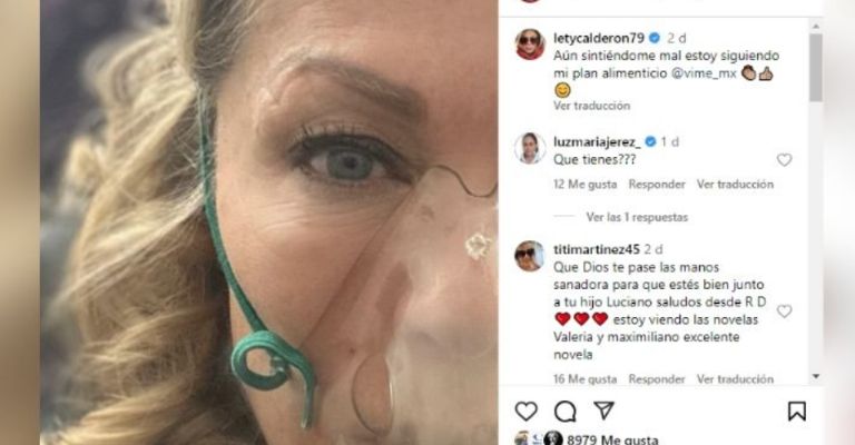 Lety Calderón reaparece con oxígeno y da dura noticia de su salud