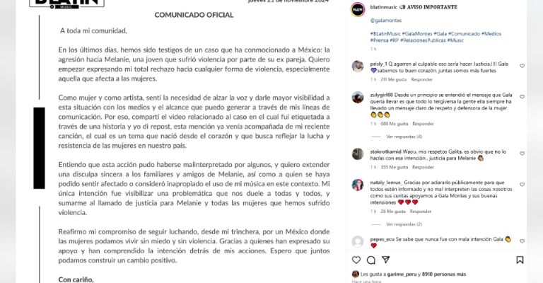 Gala Montes pide disculpas a Melanie y su familia tras acusaciones de usarla como publicidad