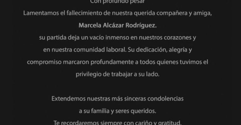 Marcela Alcaraz hace fuerte petición tras ser anunciarse su muerte en TV Azteca