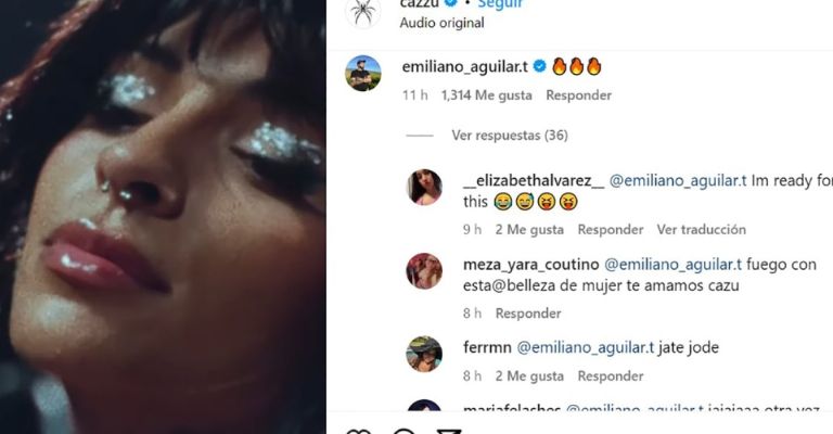 Emiliano da su apoyo a La Cueva de Cazzu. Instagram @cazzu