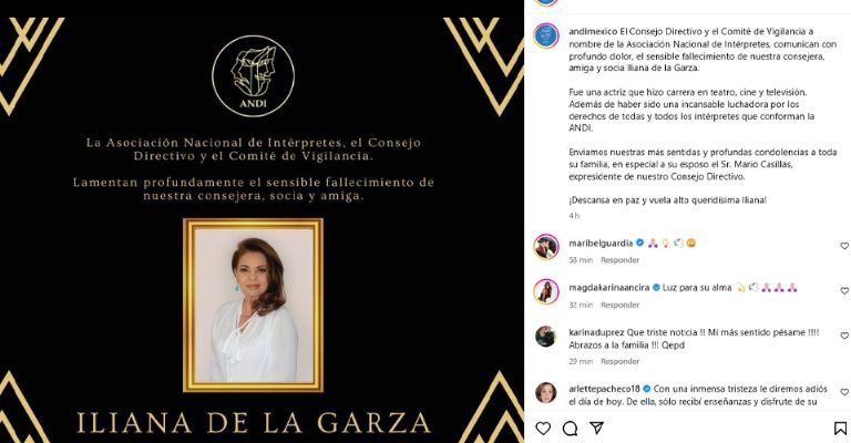 Iliana de la Garza falleció a los 74 años