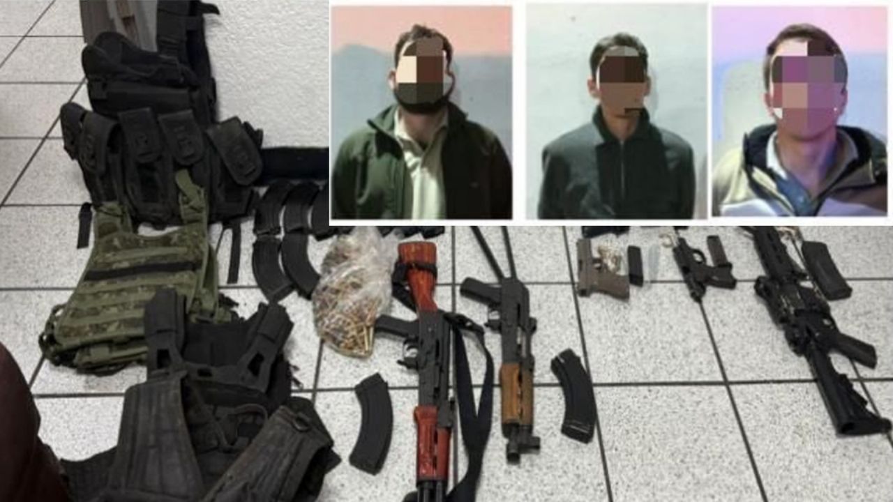 Capturan a tres sujetos armados en Hermosillo; les aseguran fusiles, pistolas y vehículo