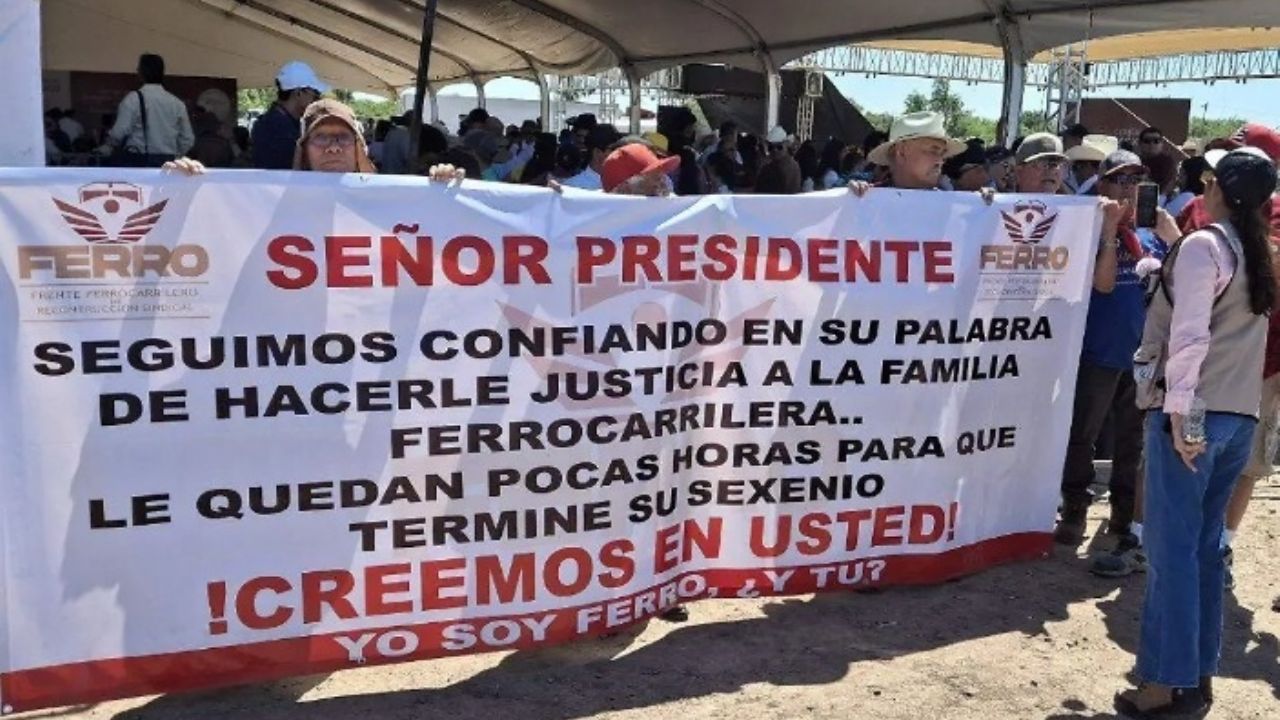 Los exferrocarrileros de Empalme, Sonora, van por el bloqueo de vías debido a esto