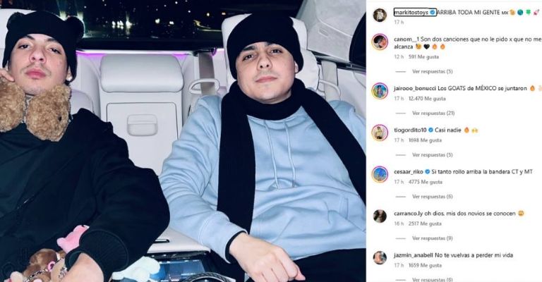 Natanael Cano junto a Markitos Toys