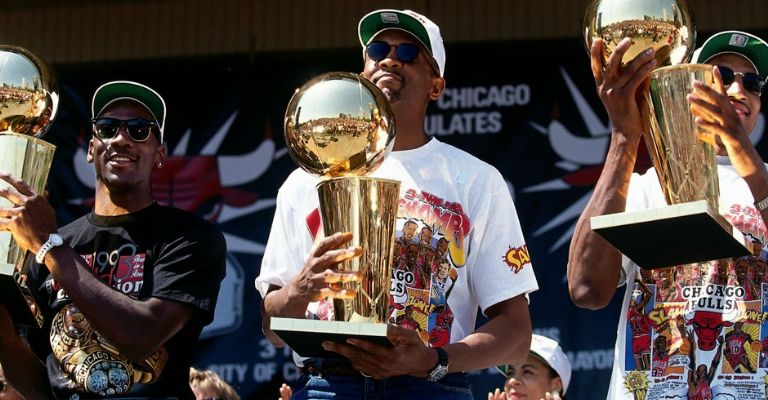 Jordan, Rodman y Pippen de los Bulls