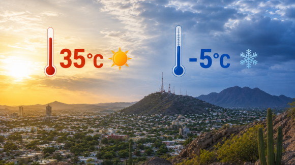 Clima en Sonora HOY 1 de enero 2025: Conagua advierte calor de 35°C y frío de -5°C