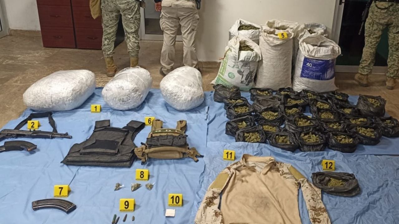 Narcomenudeo en Ciudad Obregón: Aseguran más de 90 kilos de marihuana y un arma larga