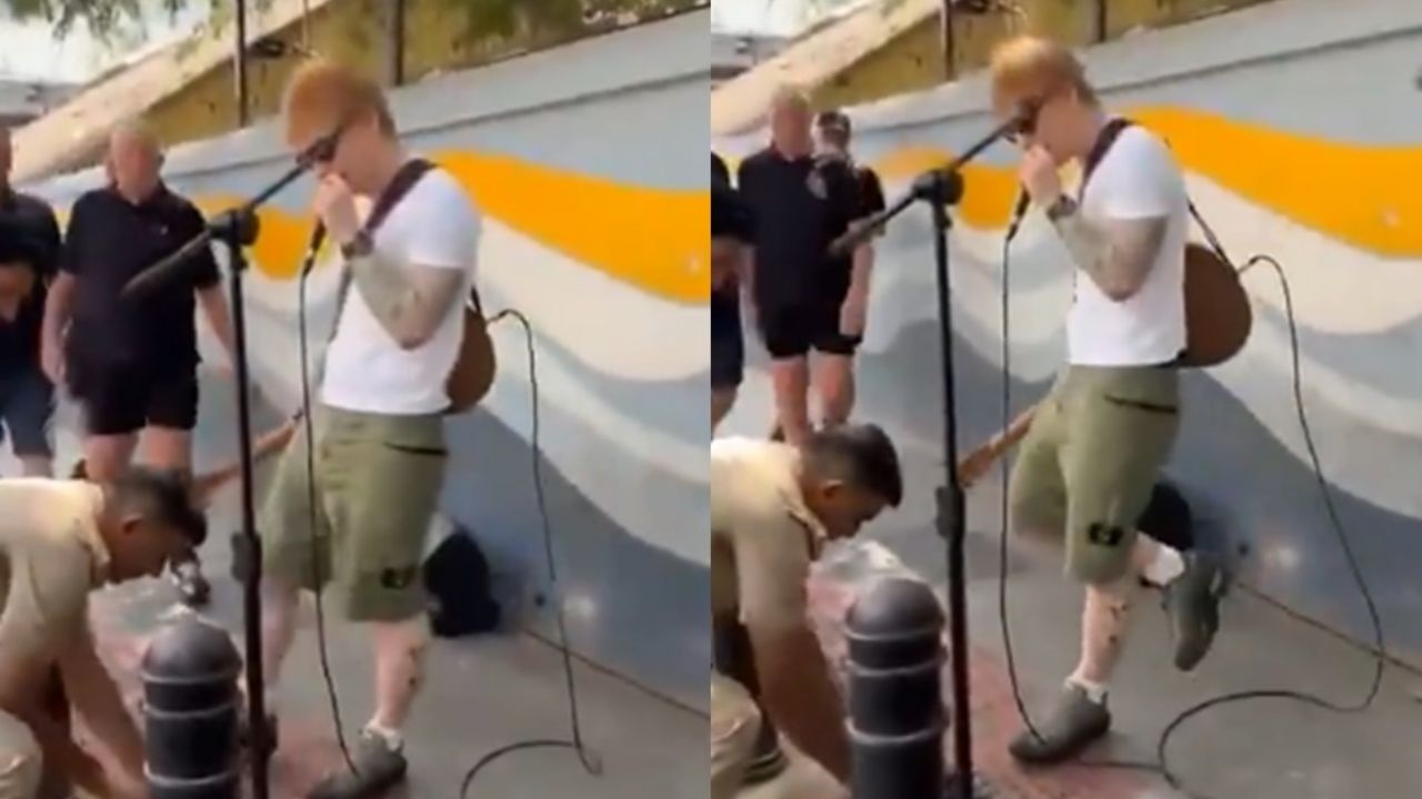 Shock en la música: Detienen a Ed Sheeran en plena presentación en la calle; esto pasó