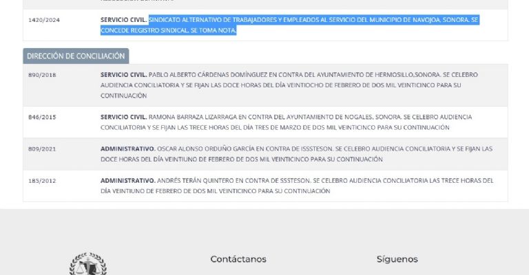 El Tribunal anunció el registro sindical