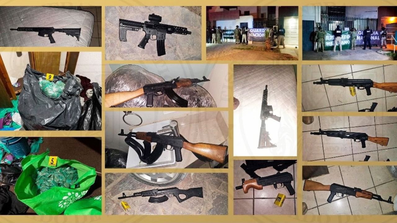Decomisan armas, narcótico y vehículos del crimen organizado en San Luis Río Colorado