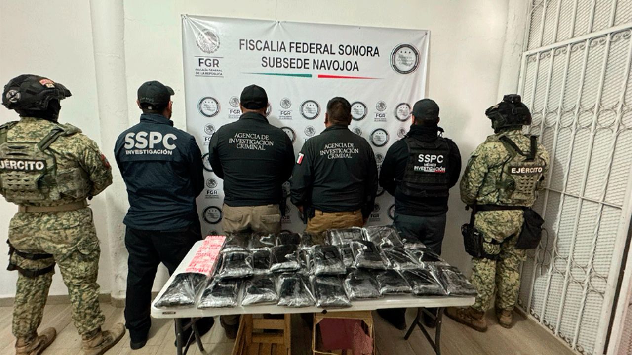 Sonora: Detienen a hombre con 32 kilos de fentanilo ocultos en un cargamento de nopales