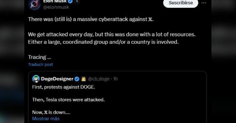 Elon Musk afirma que caída de X es por un ciberataque de un país