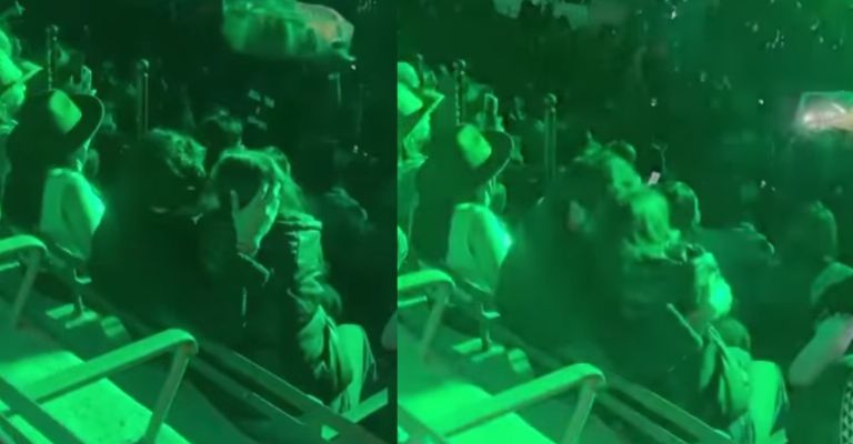 Diego Klein captado con su novia en concierto de Christian Nodal