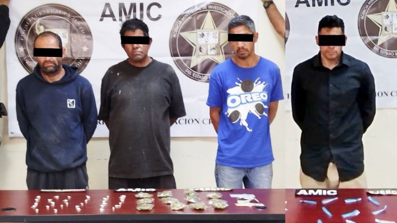 Capturan a cuatro narcomenudistas en San Luis Río Colorado; decomisan 77 dosis de drogas