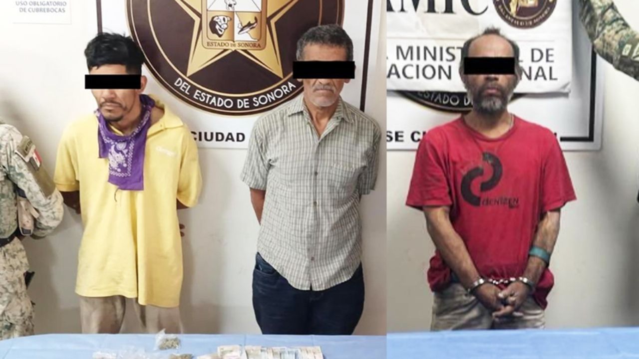 Arrestan a tres presuntos criminales en Ciudad Obregón; les aseguran droga y armamento