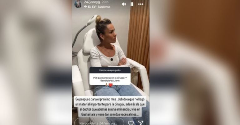 Jenny García confirma se cancela su cirugía por complicaciones