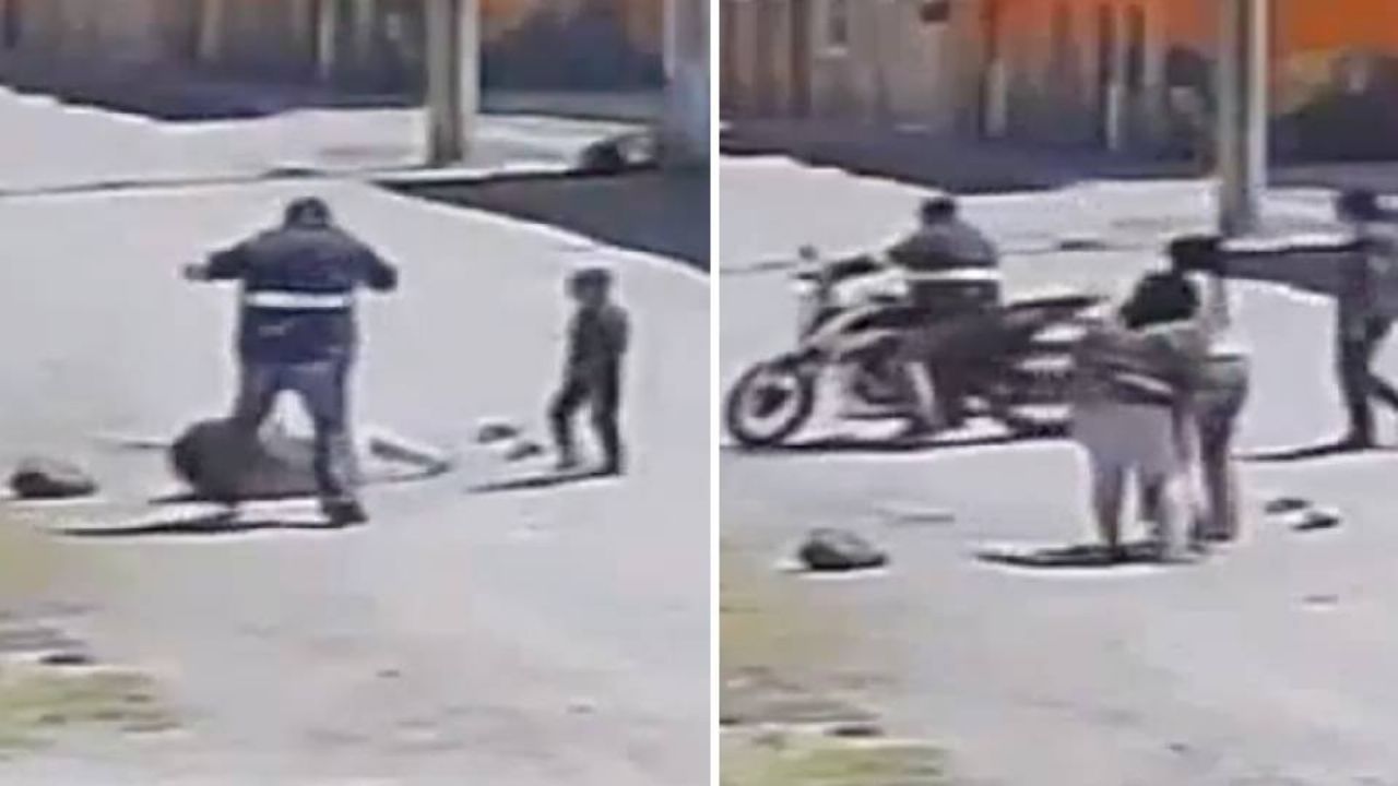 Violencia familiar: cámara capta a hombre golpeando brutalmente a su ex esposa en Puebla