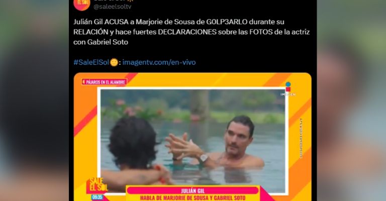 Julián Gil exhibe maltratos e infidelidad de Marjorie de Sousa con Gabriel Soto