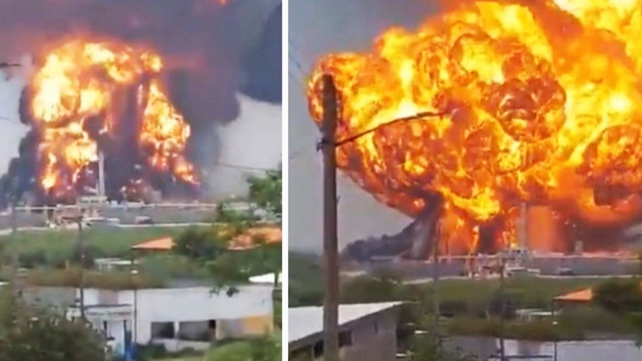 VIDEO: Se registra tremenda explosión e incendio en planta de combustible en Nuevo León