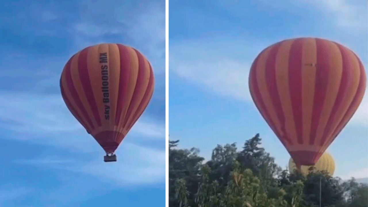VIDEO: Se desploma globo aerostático cerca de Teotihuacán; se reportan 12 lesionados
