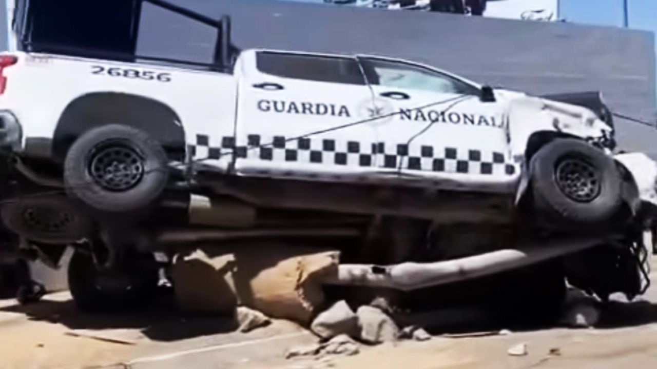 Patrulla de la Guardia Nacional choca en San Luis Río Colorado; hay tres agentes heridos