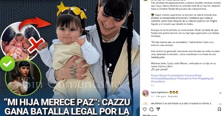 Cazzu ganaría demanda contra Christian Nodal y se quedaría con la custodia total de Inti