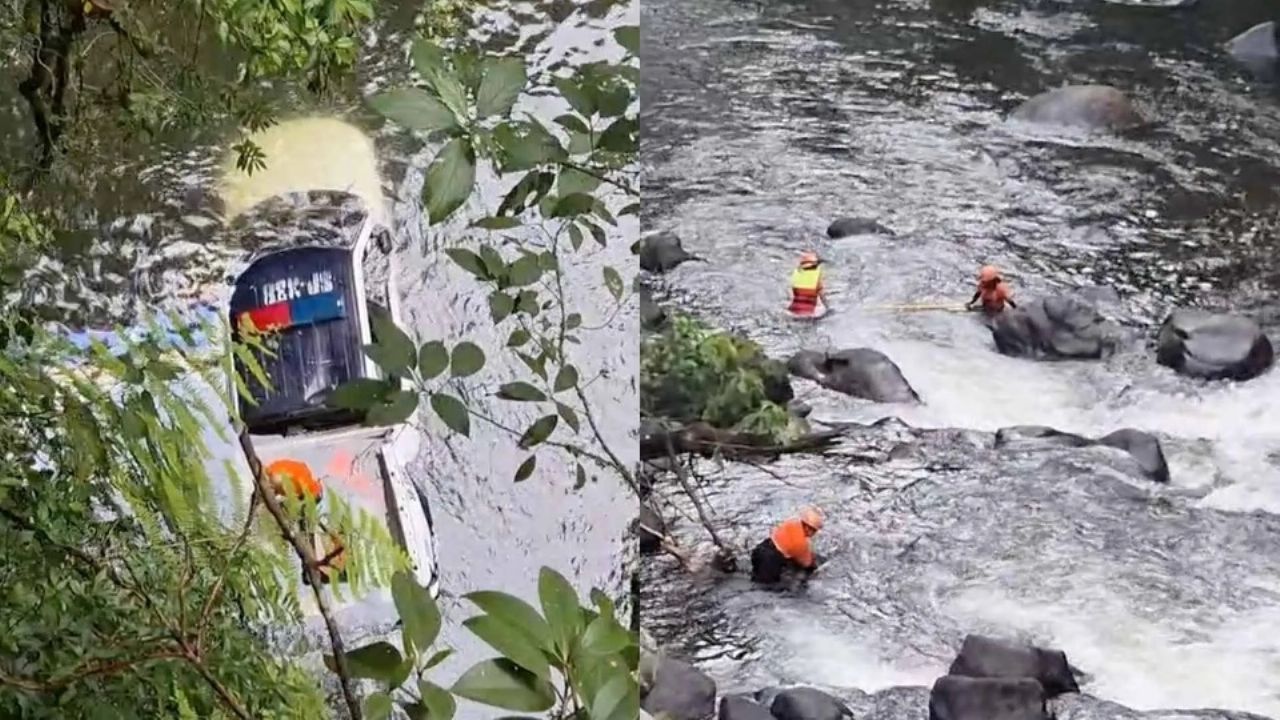Una patrulla cae al río Texolo cerca de Xalapa, Veracruz; dos oficiales murieron